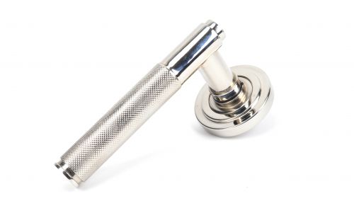 Click Here To Enlarge This Photo Of 50002 From The Anvil Polished Nickel Brompton Lever on Rose Set (Art Deco) - Unsprung