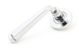 45615 From The Anvil Polished Chrome Avon Round Lever on Rose Set (Plain)
