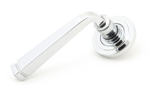 Click Here To Enlarge This Photo Of 49950 From The Anvil Polished Chrome Avon Round Lever on Rose Set (Art Deco) - Unsprung