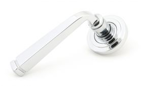 49950 From The Anvil Polished Chrome Avon Round Lever on Rose Set (Art Deco) - Unsprung