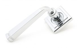 49952 From The Anvil Polished Chrome Avon Round Lever on Rose Set (Square) - Unsprung