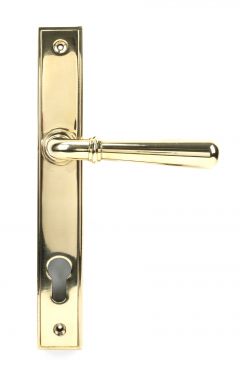 Click Here To Enlarge This Photo Of 46529 From The Anvil Polished Brass Newbury Slimline Lever Espag. Lock Set - 92mm centres - 212mm screw centres