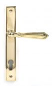46547 From The Anvil Polished Brass Hinton Slimline Lever Espag. Lock Set - 92mm centres - 212mm screw centres