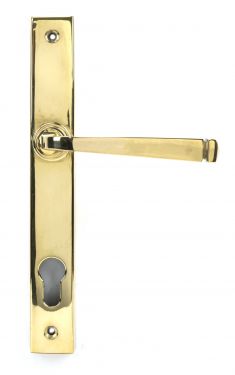 Click Here To Enlarge This Photo Of 46548 From The Anvil Polished Brass Avon Slimline Lever Espag. Lock Set - 92mm centres - 212mm screw centres