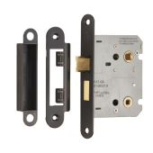 BAE5030MB/R - Carlisle Brass Eurospec Residential Bathroom Lock 76mm Matt Black (Radius)