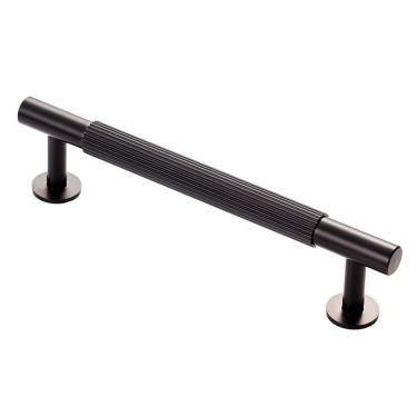 Click Here To Enlarge This Photo Of FTD710BMB - Carlisle Brass Fingertip Design 'Lines' Pull Handle 158mm (128mm c/c) Matt Black