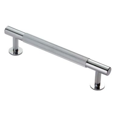 Click Here To Enlarge This Photo Of FTD710BCP - Carlisle Brass Fingertip Design 'Lines' Pull Handle 158mm (128mm c/c) Polished Chrome