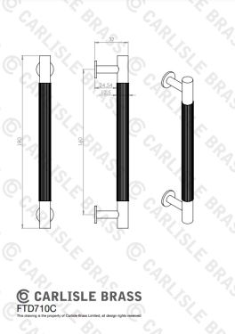 Click Here To Enlarge This Photo Of FTD710CCP - Carlisle Brass Fingertip Design 'Lines' Pull Handle 190mm (160mm c/c) Polished Chrome