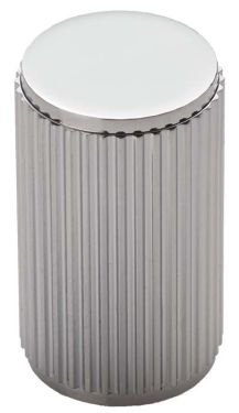Click Here To Enlarge This Photo Of FTD712CP - Carlisle Brass Fingertip Design 'Lines' Knob 18mm dia (30mm projection) Polished Chrome