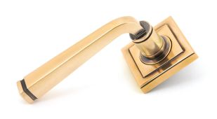 46096 From The Anvil Polished Bronze Avon Round Lever on Rose Set (Square)