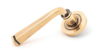 50061 From The Anvil Polished Bronze Avon Round Lever on Rose Set (Plain) - Unsprung