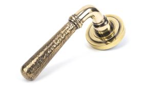 46070 From The Anvil Aged Brass Hammered Newbury Lever on Rose Set (Art Deco)