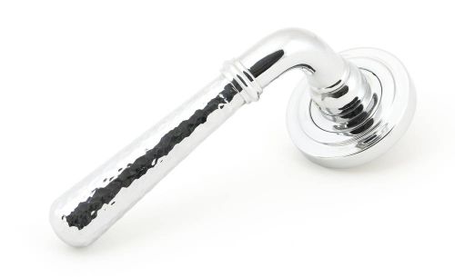 Click Here To Enlarge This Photo Of 46074 From The Anvil Polished Chrome Hammered Newbury Lever on Rose Set (Art Deco)
