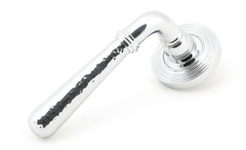 Click Here To Enlarge This Photo Of 46075 From The Anvil Polished Chrome Hammered Newbury Lever on Rose Set (Beehive)