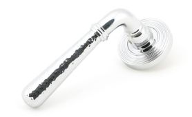 46075 From The Anvil Polished Chrome Hammered Newbury Lever on Rose Set (Beehive)