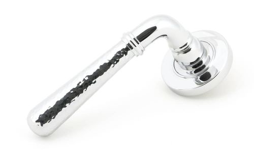 Click Here To Enlarge This Photo Of 50041 From The Anvil Polished Chrome Hammered Newbury Lever on Rose Set (Plain) - Unsprung