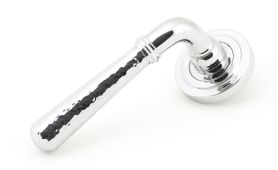 50042 From The Anvil Polished Chrome Hammered Newbury Lever on Rose Set (Art Deco) - Unsprung