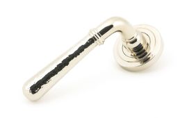 50046 From The Anvil Polished Nickel Hammered Newbury Lever on Rose Set (Art Deco) U