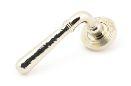 50047 From The Anvil Polished Nickel Hammered Newbury Lever on Rose Set (Beehive) - Unsprung