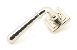 50048 From The Anvil Polished Nickel Hammered Newbury Lever on Rose Set (Square) - Unsprung
