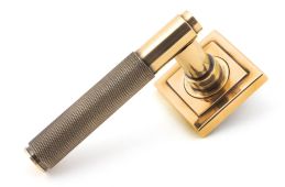 50106 From The Anvil Polished Bronze Brompton Lever on Rose Set (Square) - Unsprung