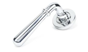 50021 From The Anvil Polished Chrome Newbury Lever on Rose Set (Plain) - Unsprung