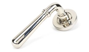 46057 From The Anvil Polished Nickel Newbury Lever on Rose Set (Plain)