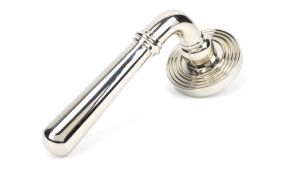 50027 From The Anvil Polished Nickel Newbury Lever on Rose Set (Beehive) - Unsprung