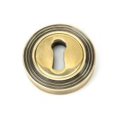45685 From The Anvil Aged Brass Round Escutcheon (Beehive)