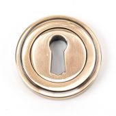 46118 From The Anvil Polished Bronze Round Escutcheon (Art Deco)