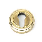 45708 From The Anvil Aged Brass Round Euro Escutcheon (Art Deco)