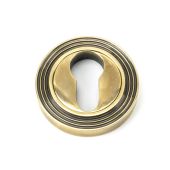 45709 From The Anvil Aged Brass Round Euro Escutcheon (Beehive)