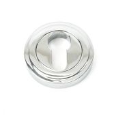 45712 From The Anvil Polished Chrome Round Euro Escutcheon (Art Deco)