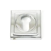 45714 From The Anvil Polished Chrome Round Euro Escutcheon (Square)