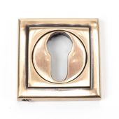 46128 From The Anvil Polished Bronze Round Euro Escutcheon (Square)