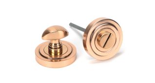 46110 From The Anvil Polished Bronze Round Thumbturn Set (Art Deco)