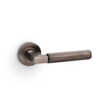 Click Here To Enlarge This Photo Of AW200DBZPVD - Alexander & Wilks Hurricane Lever Knurled on 50x6mm Rose - Dark Bronze PVD