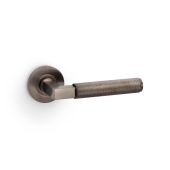 AW200DBZPVD - Alexander & Wilks Hurricane Lever Knurled on 50x6mm Rose - Dark Bronze PVD