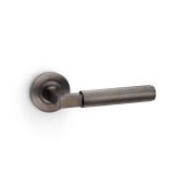 AW202DBZPVD - Alexander & Wilks Hurricane Lever Reeded on 50x6mm Rose - Dark Bronze PVD