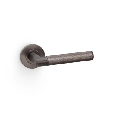 Click Here To Enlarge This Photo Of AW210DBZPVD - Alexander & Wilks Harrier Lever Knurled on 50x6mm Rose - Dark Bronze PVD
