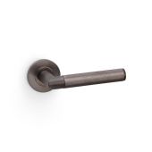 AW210DBZPVD - Alexander & Wilks Harrier Lever Knurled on 50x6mm Rose - Dark Bronze PVD