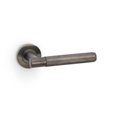 Click Here To Enlarge This Photo Of AW220DBZPVD - Alexander & Wilks Spitfire Lever Knurled on 50x6mm Rose - Dark Bronze PVD
