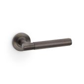 AW222DBZPVD - Alexander & Wilks Spitfire Lever Reeded on 50x6mm Rose - Dark Bronze PVD