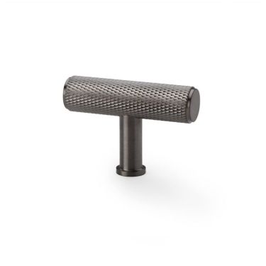 Click Here To Enlarge This Photo Of AW801-55-DBZPVD - Alexander & Wilks Knurled T-Bar Cupboard Knob 55mm - Dark Bronze PVD - 55mm