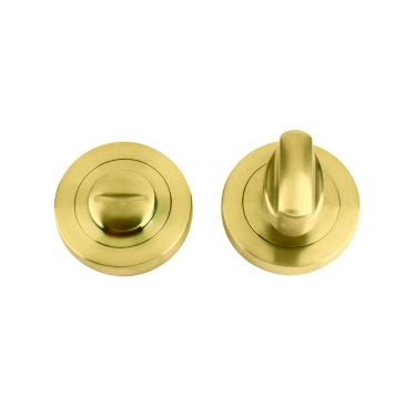 Click Here To Enlarge This Photo Of ZPZ004-FSB - Zoo Hardware Stanza Turn and Release (50mm dia) Favo Satin Brass (Designer Range)