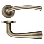 ZPZ010FB - Zoo Hardware Stanza 'Assisi' Lever Handles on Round Screw on Rose - Florentine Bronze (Designer Range)