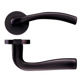 ZPZ050-ETB - Zoo Hardware Stanza 'Siena' Lever Handles on Round Screw on Rose - Etna Bronze (Designer Range)