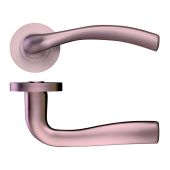 ZPZ050-TRG - Zoo Hardware Stanza 'Siena' Lever Handles on Round Screw on Rose - Tuscan Rose Gold (Designer Range)