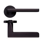 ZPZ070-ETB - Zoo Hardware Stanza 'Venice' Lever Handles on Round Screw on Rose - Etna Bronze (Designer Range)