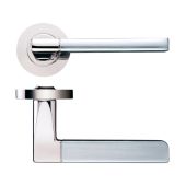 ZPZ070PNSN - Zoo Hardware Stanza 'Venice' Lever Handles on Round Screw on Rose (Dual Finish) Satin Nickel/Polished Nickel (Designer Range)